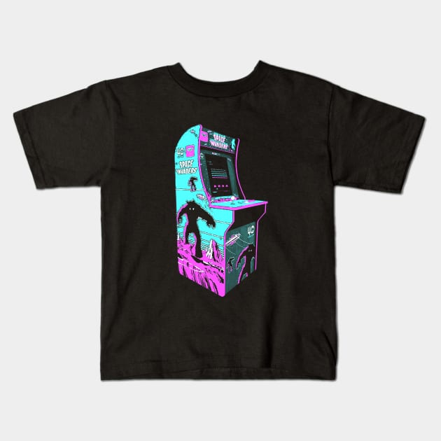 Space Invaders Retro Arcade Game Kids T-Shirt by C3D3sign